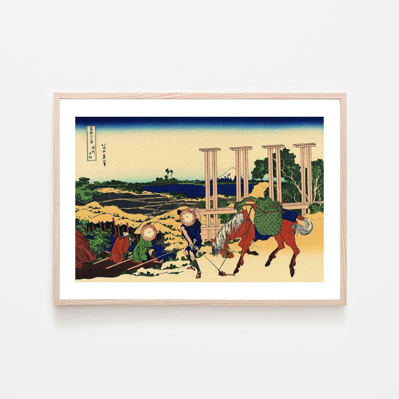 wall-art-print-canvas-poster-framed-Senju in the Musachi Province-by-Katsushika Hokusai-Gioia Wall Art