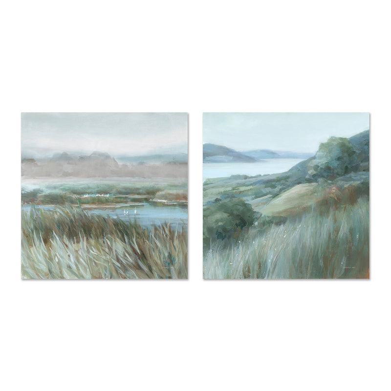 wall-art-print-canvas-poster-framed-Serene Landscape, Style A & B, Set Of 2 , By Danhui Nai-GIOIA-WALL-ART