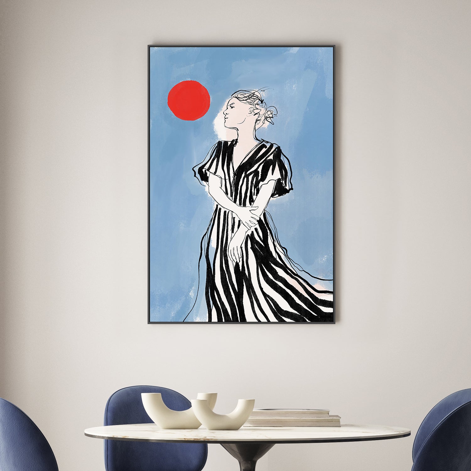 wall-art-print-canvas-poster-framed-Serene Stripes-2