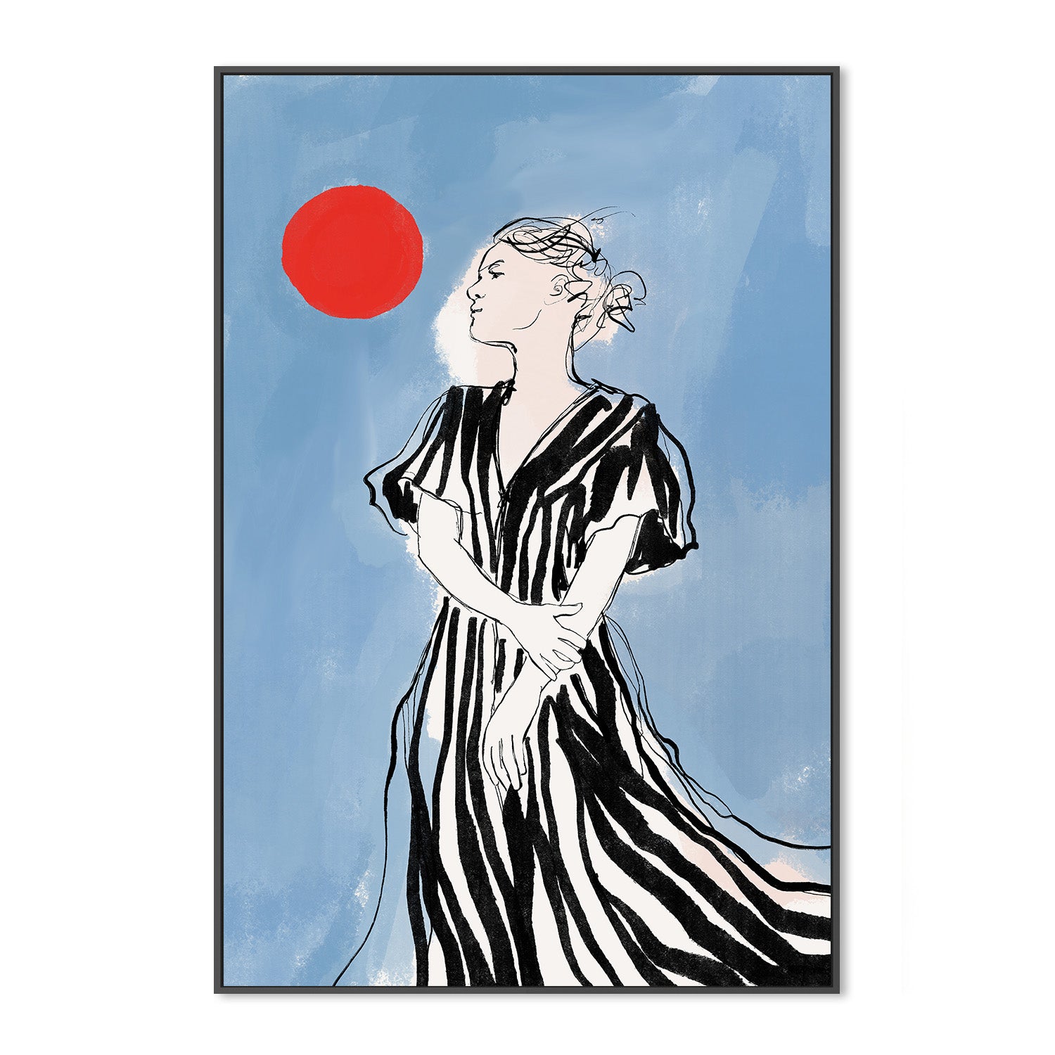 wall-art-print-canvas-poster-framed-Serene Stripes-3