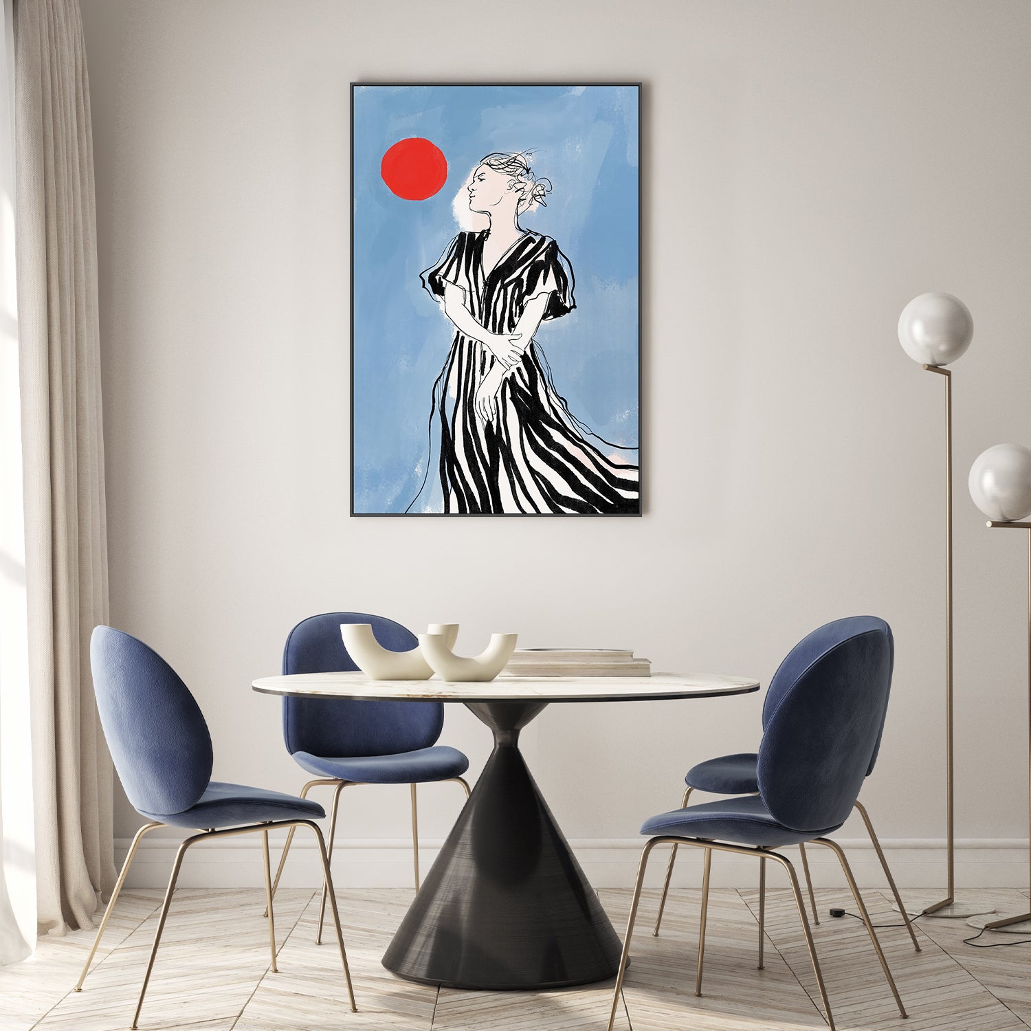 wall-art-print-canvas-poster-framed-Serene Stripes-7