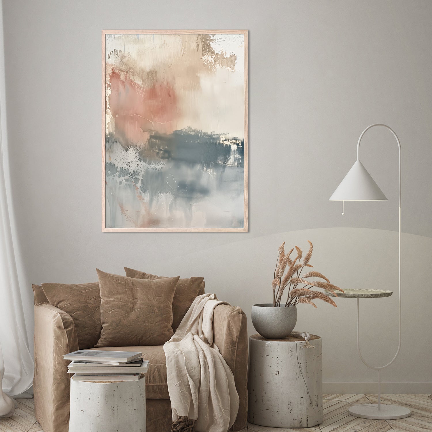wall-art-print-canvas-poster-framed-Shabby Blue, Style A-7