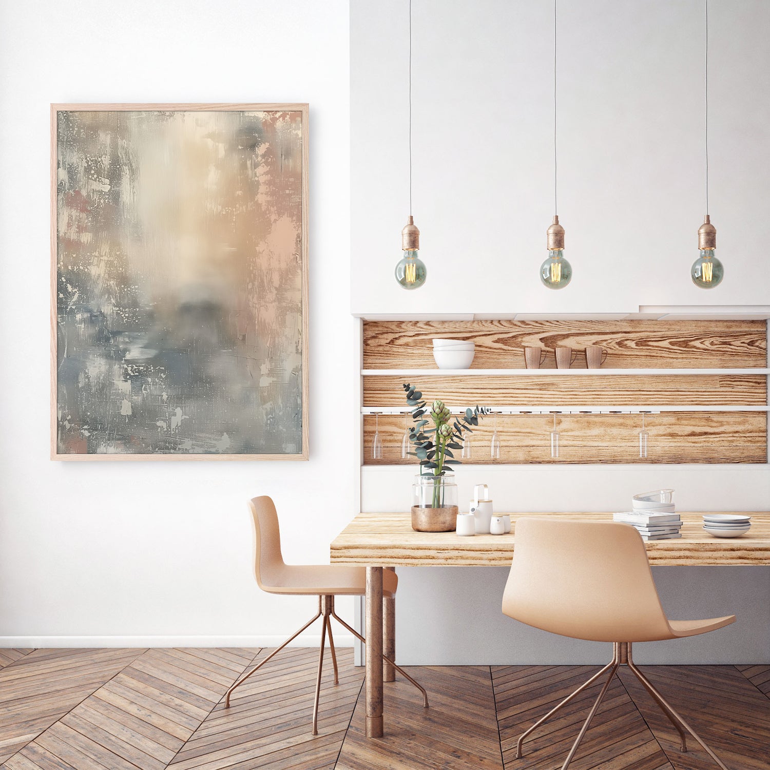 wall-art-print-canvas-poster-framed-Shabby Blue, Style B-8