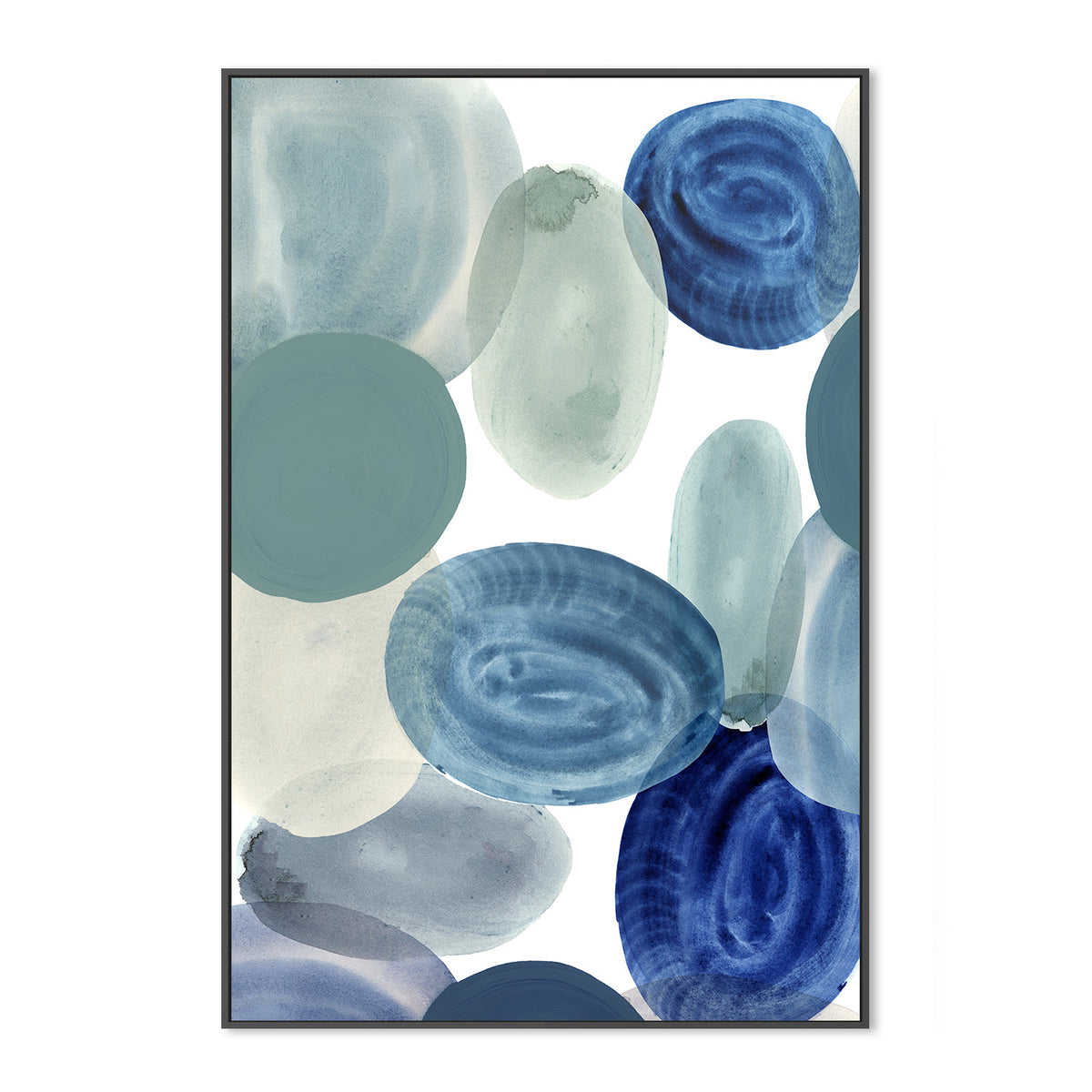 wall-art-print-canvas-poster-framed-Shades of Blue, Style A-3