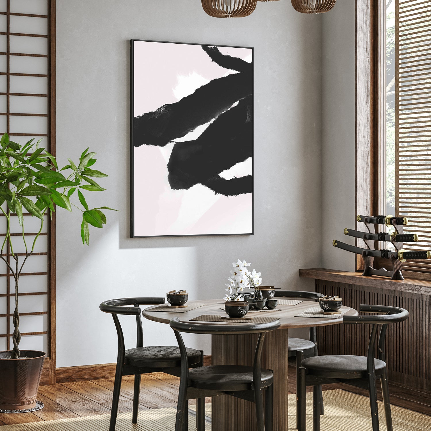 wall-art-print-canvas-poster-framed-Shadow Stroke, Style A-7