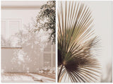 wall-art-print-canvas-poster-framed-Shadows Cast By A Palm Leaf And Tree, Set Of 2-by-Gioia Wall Art-Gioia Wall Art