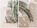 wall-art-print-canvas-poster-framed-Shadows Of A Palm And Cactus Plant, Set Of 2-by-Gioia Wall Art-Gioia Wall Art
