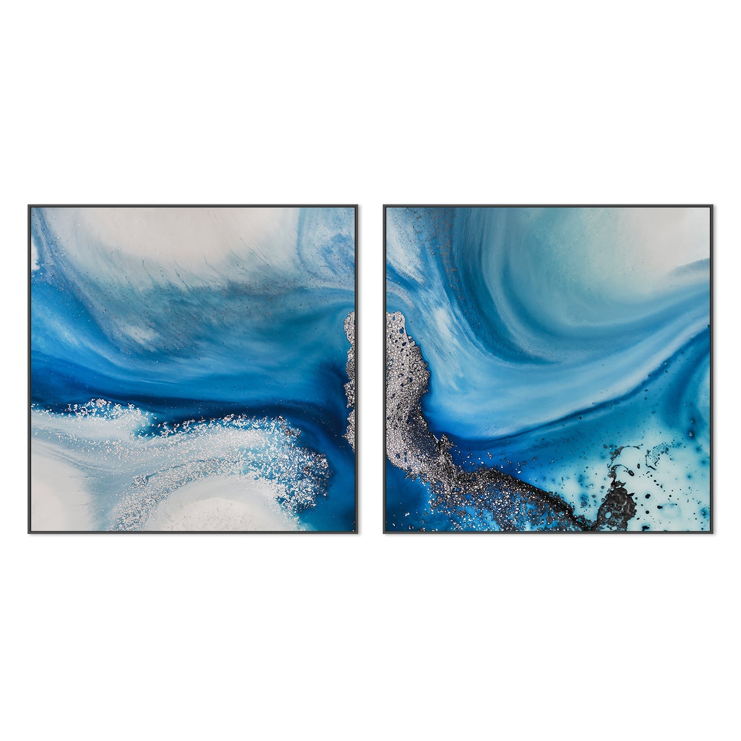 wall-art-print-canvas-poster-framed-Shallow Chanel Square, Style A, Shallow Seas Square, Style B, Set Of 2 , By Petra Meikle-3