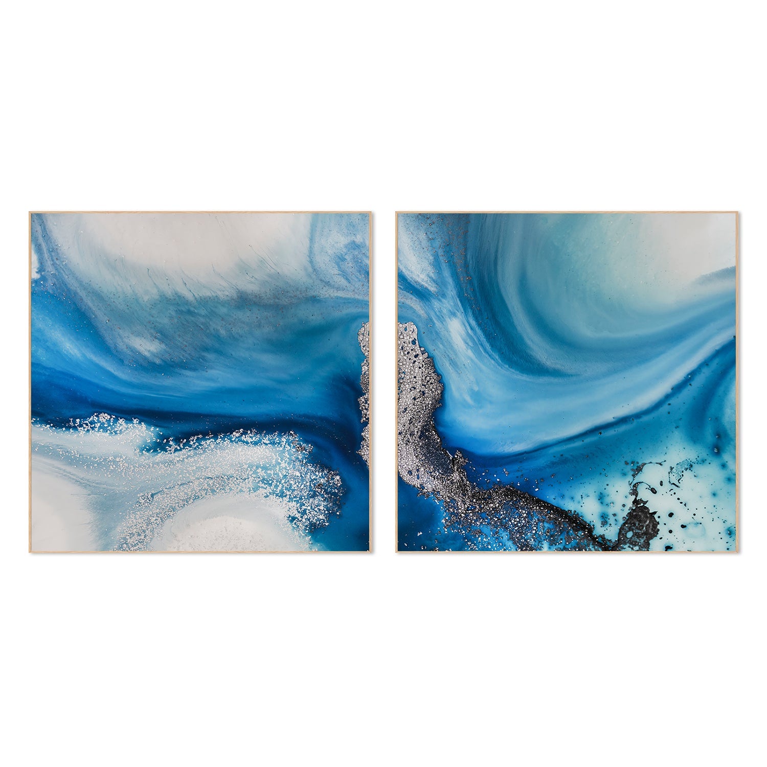 wall-art-print-canvas-poster-framed-Shallow Chanel Square, Style A, Shallow Seas Square, Style B, Set Of 2 , By Petra Meikle-4