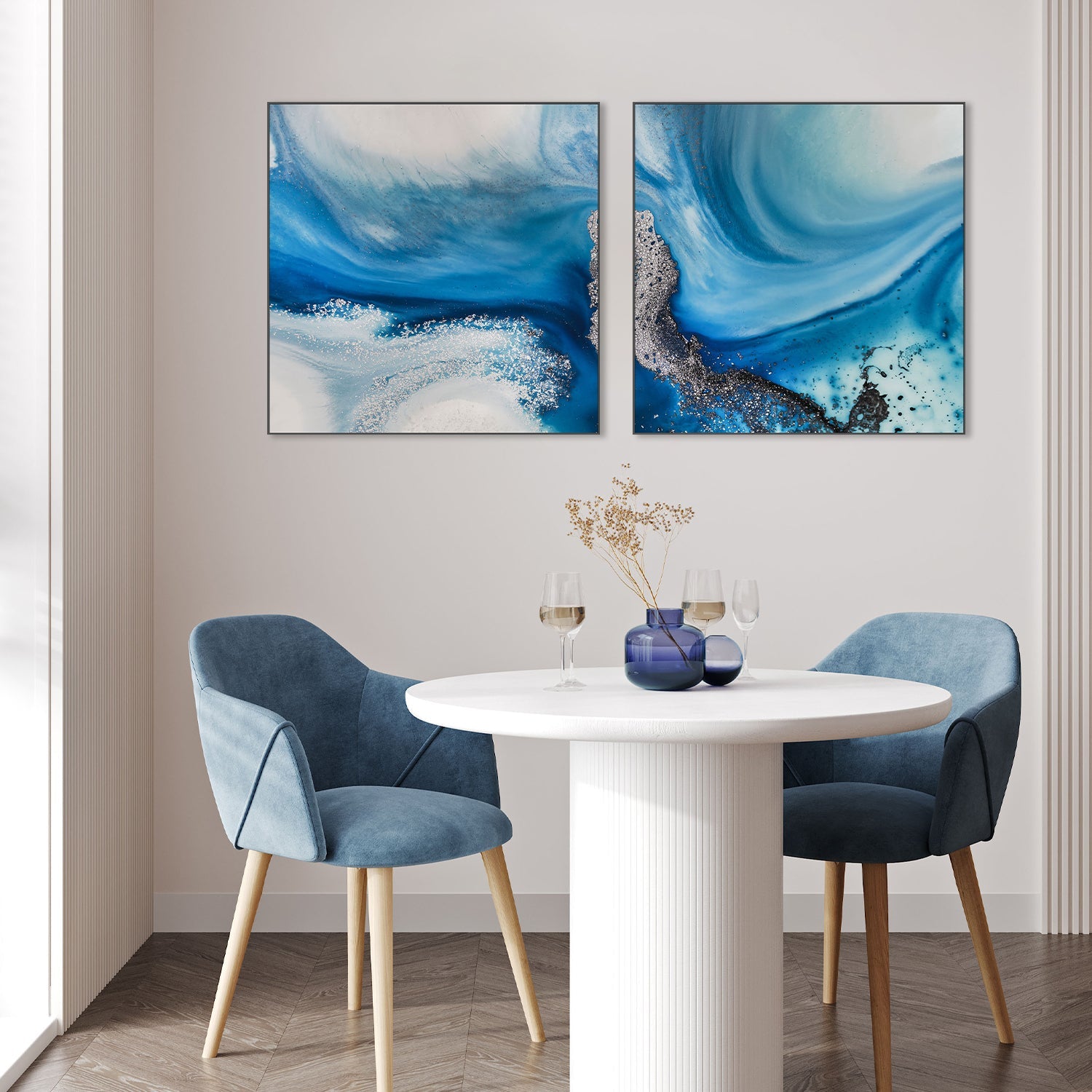 wall-art-print-canvas-poster-framed-Shallow Chanel Square, Style A, Shallow Seas Square, Style B, Set Of 2 , By Petra Meikle-7