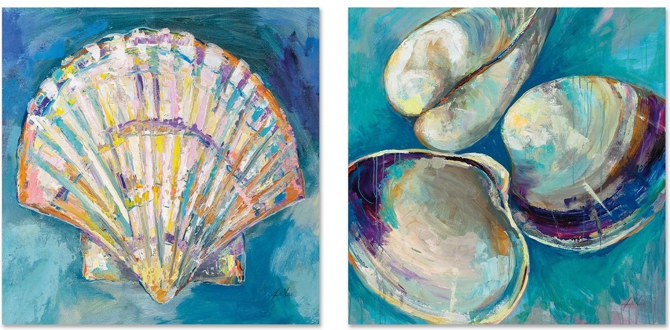 wall-art-print-canvas-poster-framed-Shells, Set of 2-by-Jeanette Vertentes-Gioia Wall Art