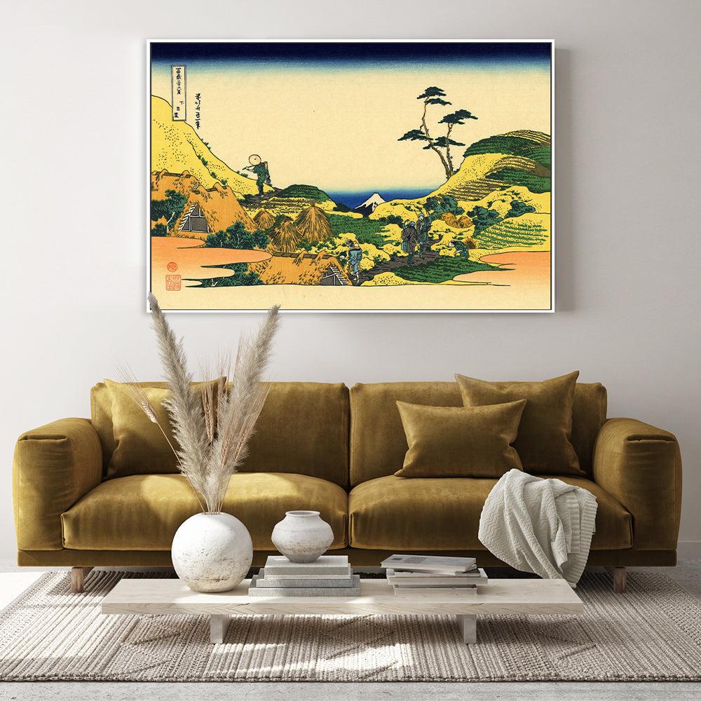 wall-art-print-canvas-poster-framed-Shimomeguro-by-Katsushika Hokusai-Gioia Wall Art