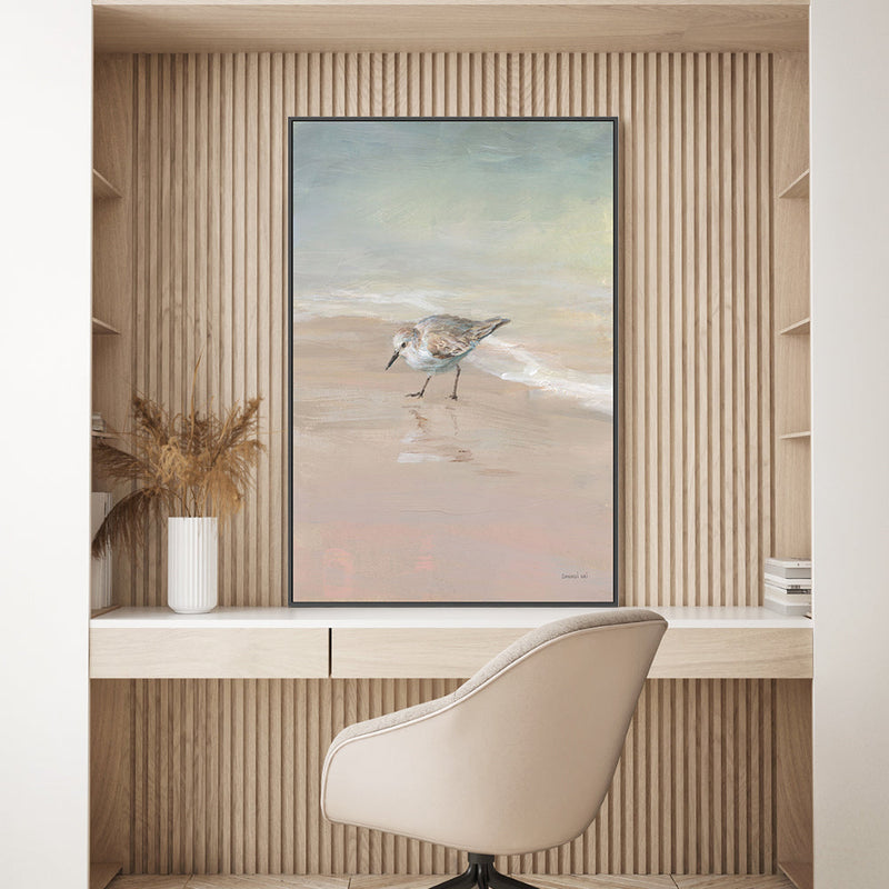 wall-art-print-canvas-poster-framed-Shorebird On The Sand, Style B , By Danhui Nai-GIOIA-WALL-ART