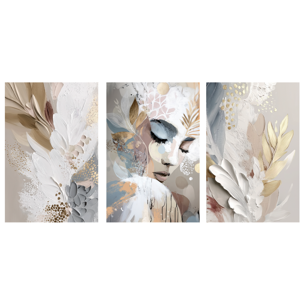 wall-art-print-canvas-poster-framed-Shy, Set Of 3-1