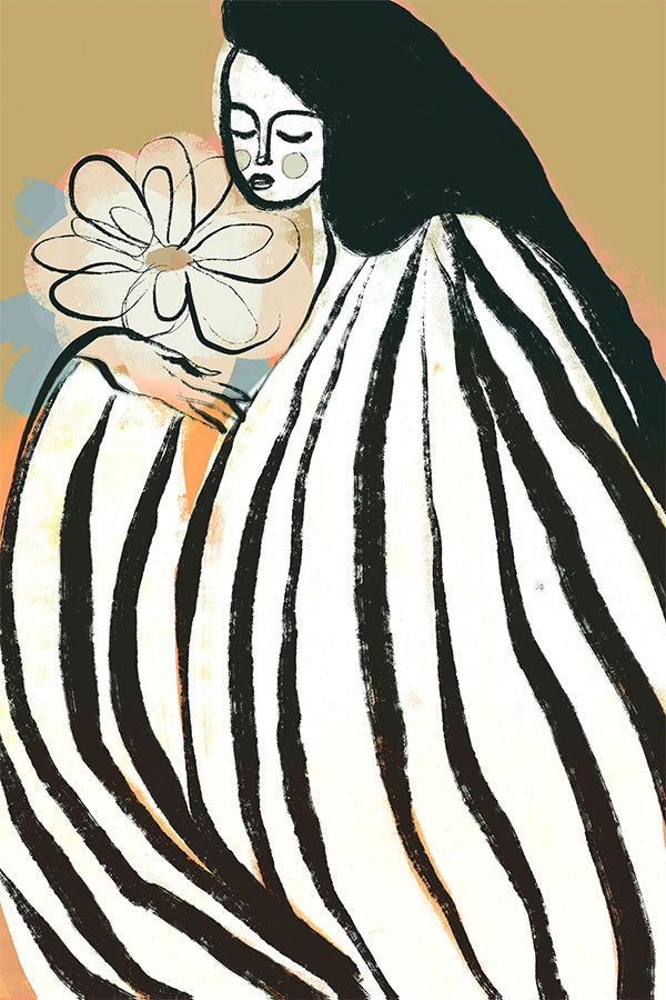 wall-art-print-canvas-poster-framed-Silent Moment, Mustard-1