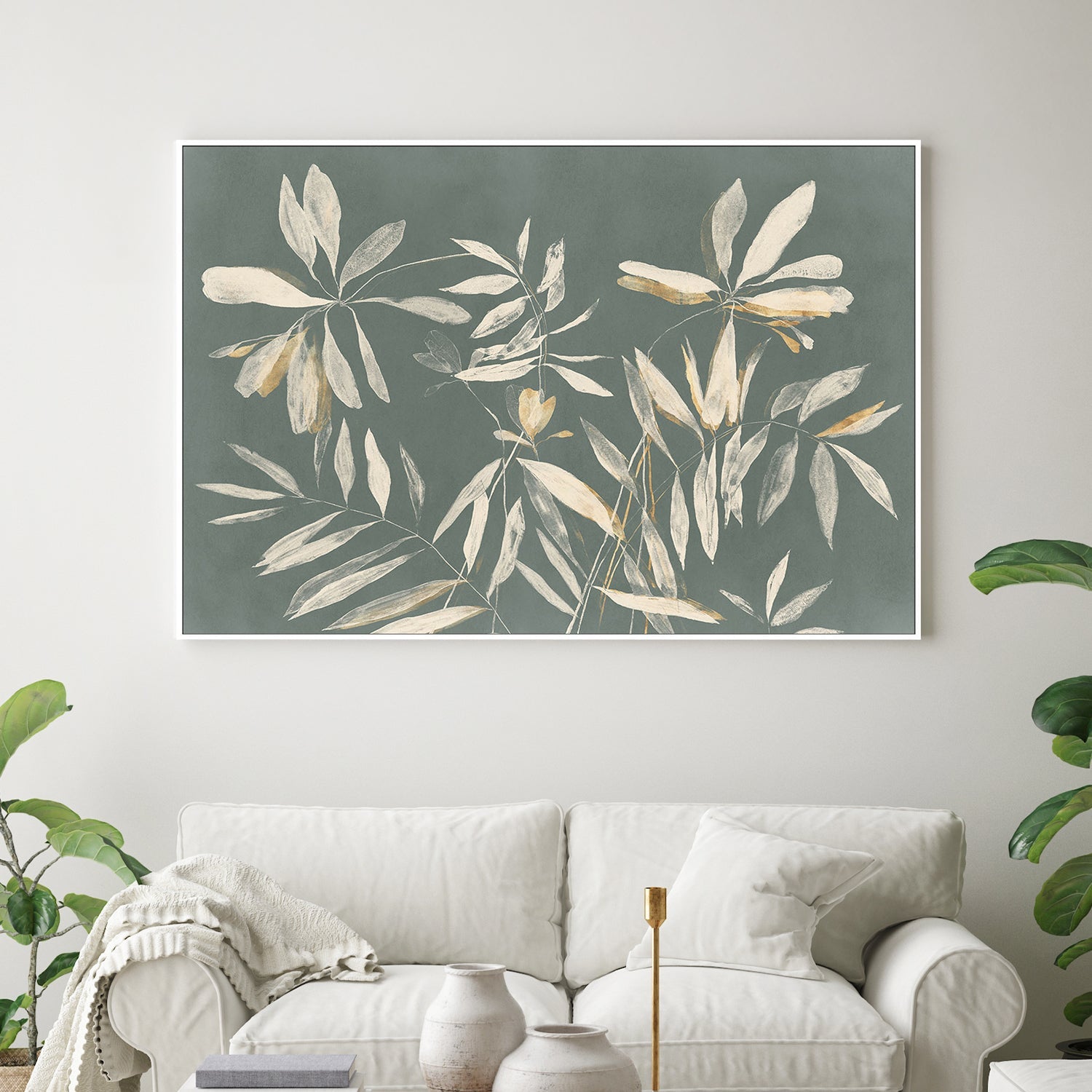 wall-art-print-canvas-poster-framed-Silhouette Leaves , By Aria K-2