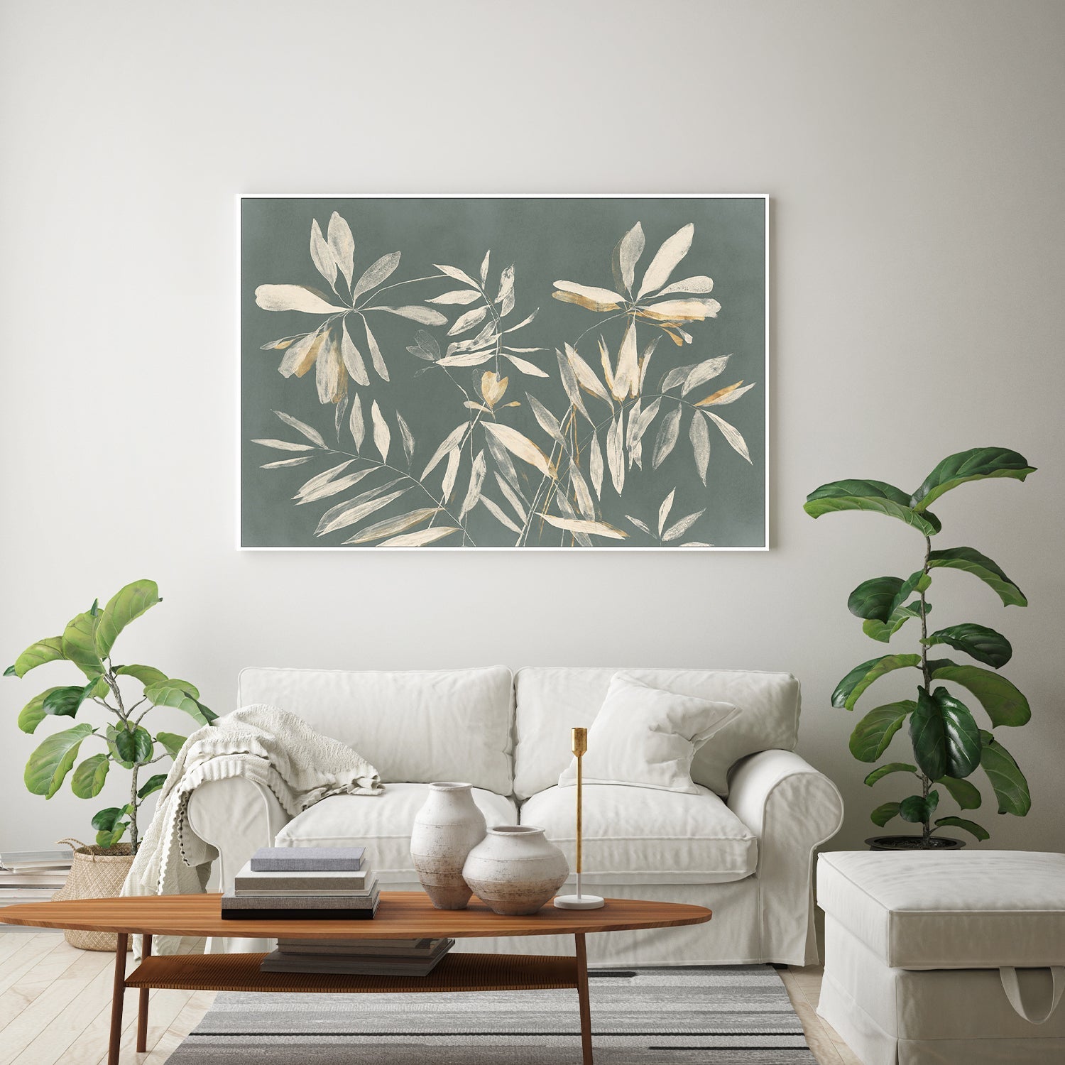wall-art-print-canvas-poster-framed-Silhouette Leaves , By Aria K-7