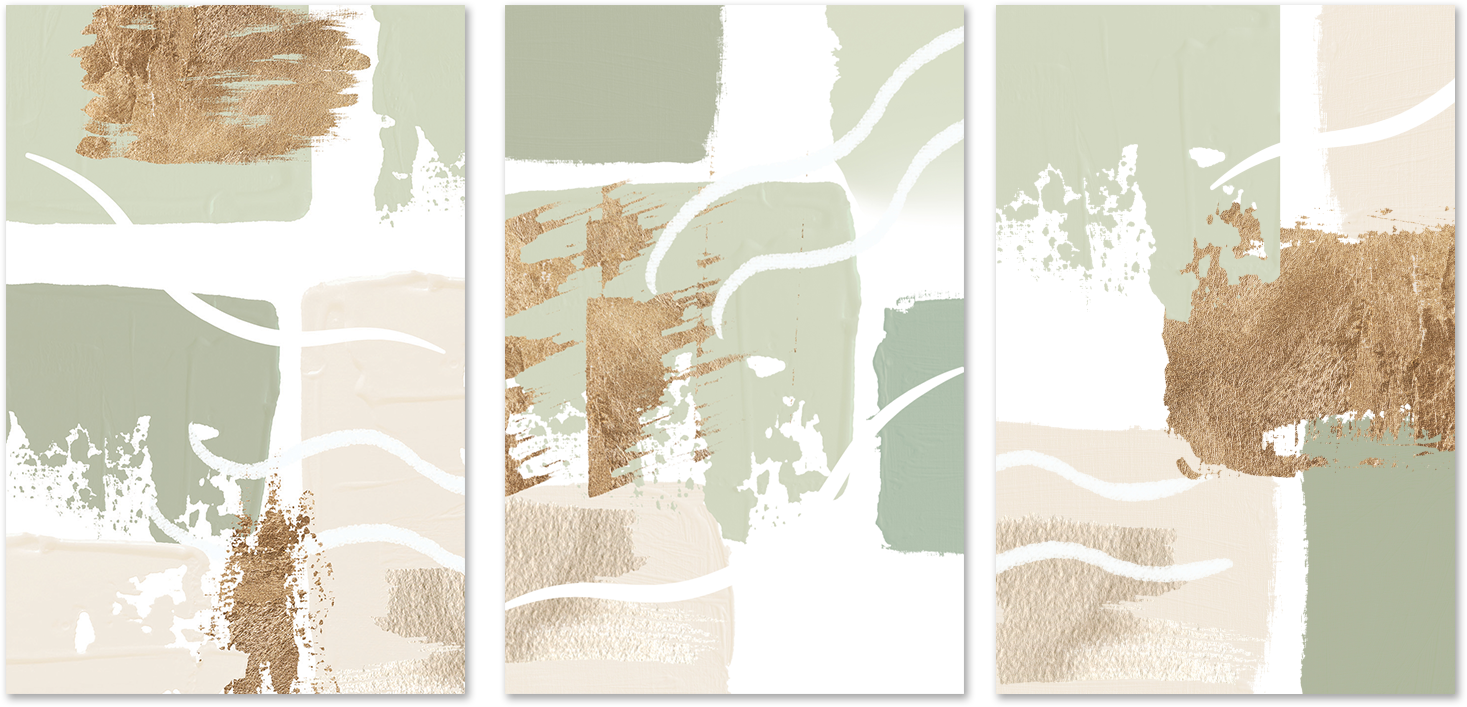 wall-art-print-canvas-poster-framed-Simply Green, Style A, B & C, Set Of 3 , By Sally Ann Moss-GIOIA-WALL-ART