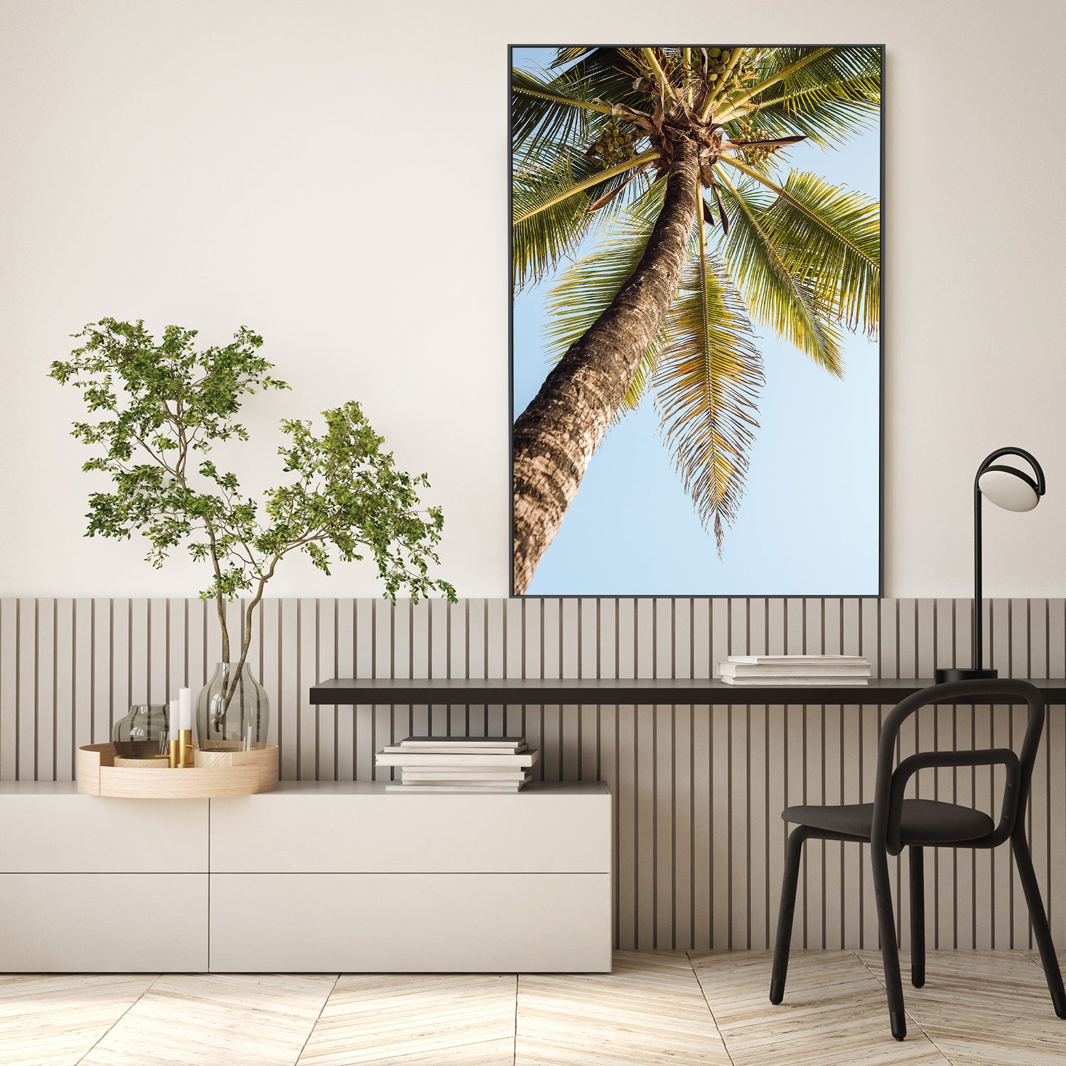 wall-art-print-canvas-poster-framed-Single Palm Tree-8