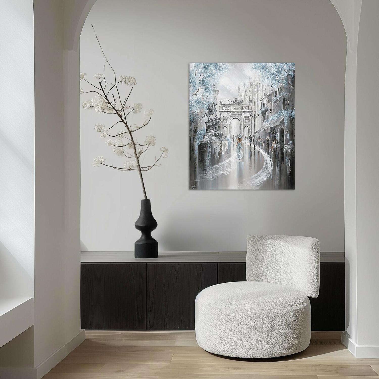 wall-art-print-canvas-poster-framed-Sky Blue Milan, Original Hand-Painted Canvas By Isabella Karolewicz , By Isabella Karolewicz-3