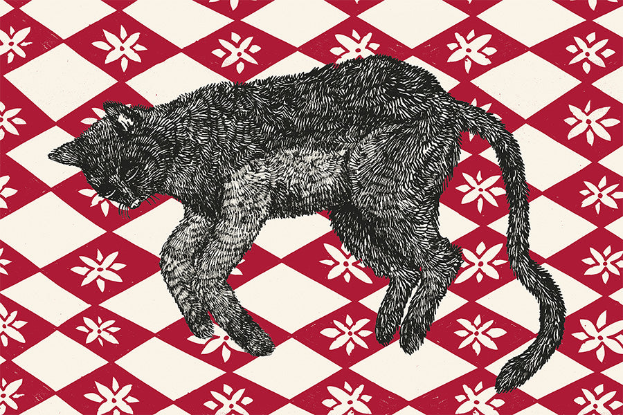 wall-art-print-canvas-poster-framed-Sleeping Cat, Style A-1