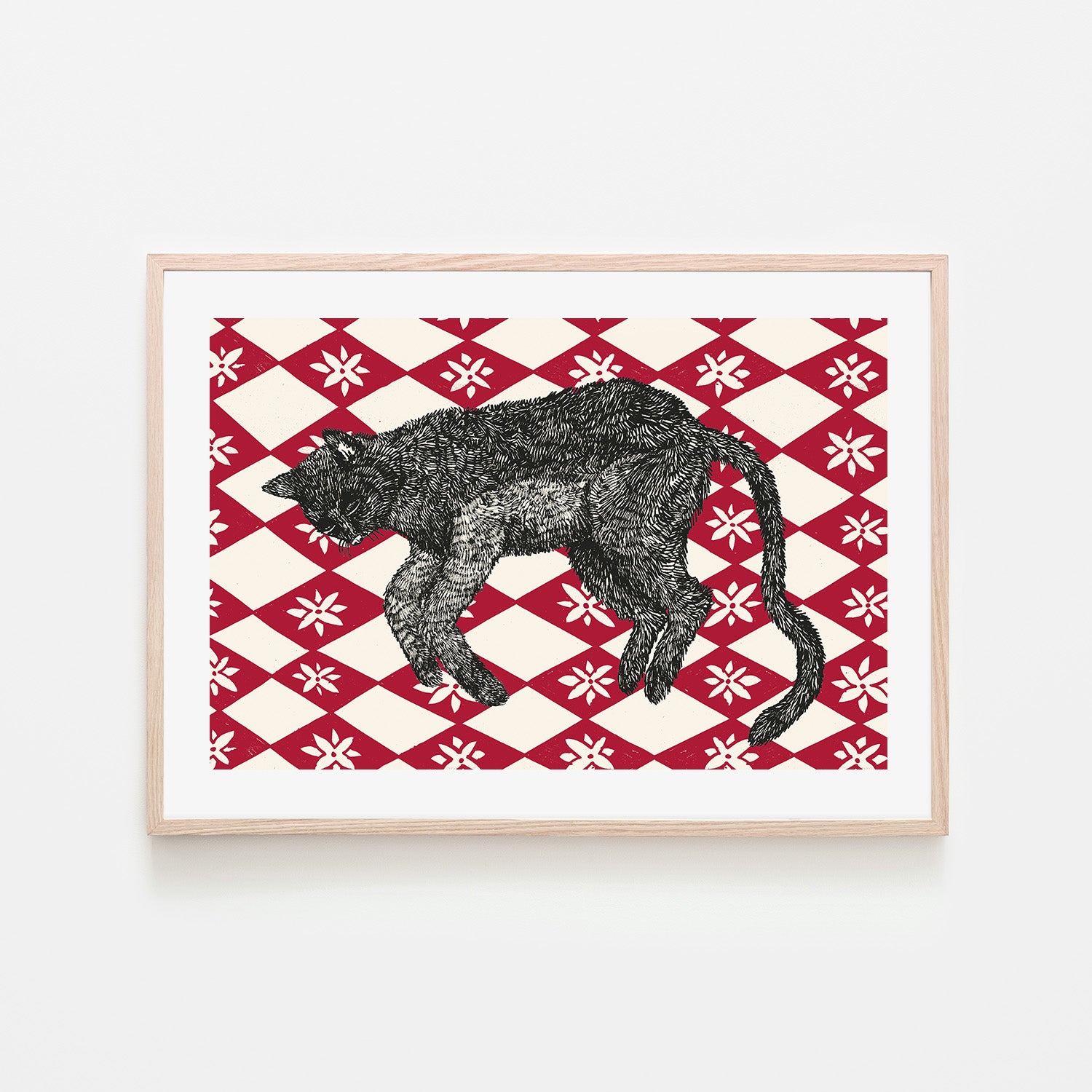 wall-art-print-canvas-poster-framed-Sleeping Cat, Style A-6