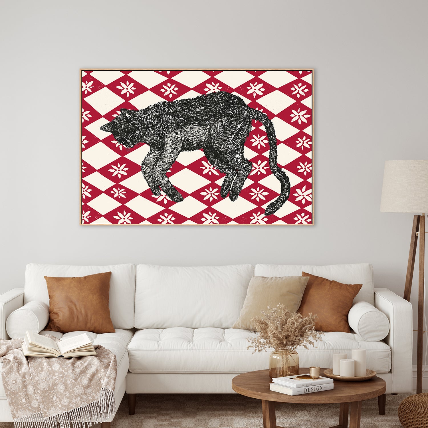 wall-art-print-canvas-poster-framed-Sleeping Cat, Style A-7