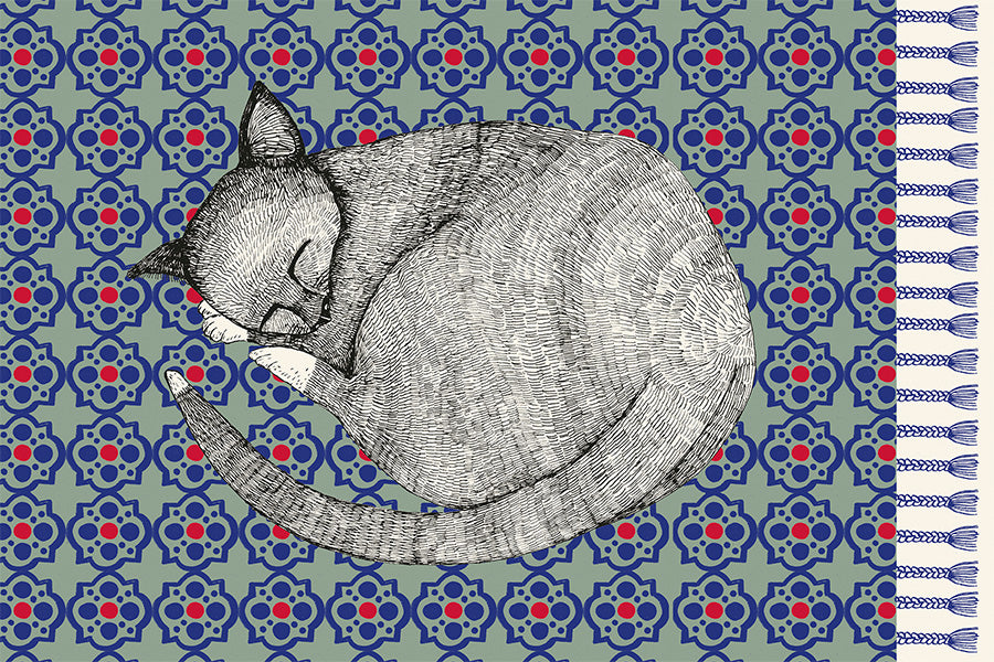 wall-art-print-canvas-poster-framed-Sleeping Cat , Style B-1