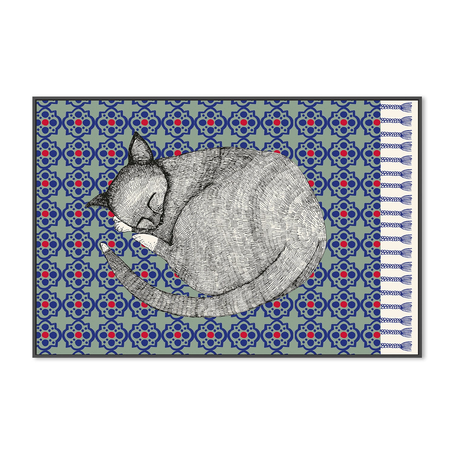 wall-art-print-canvas-poster-framed-Sleeping Cat , Style B-3