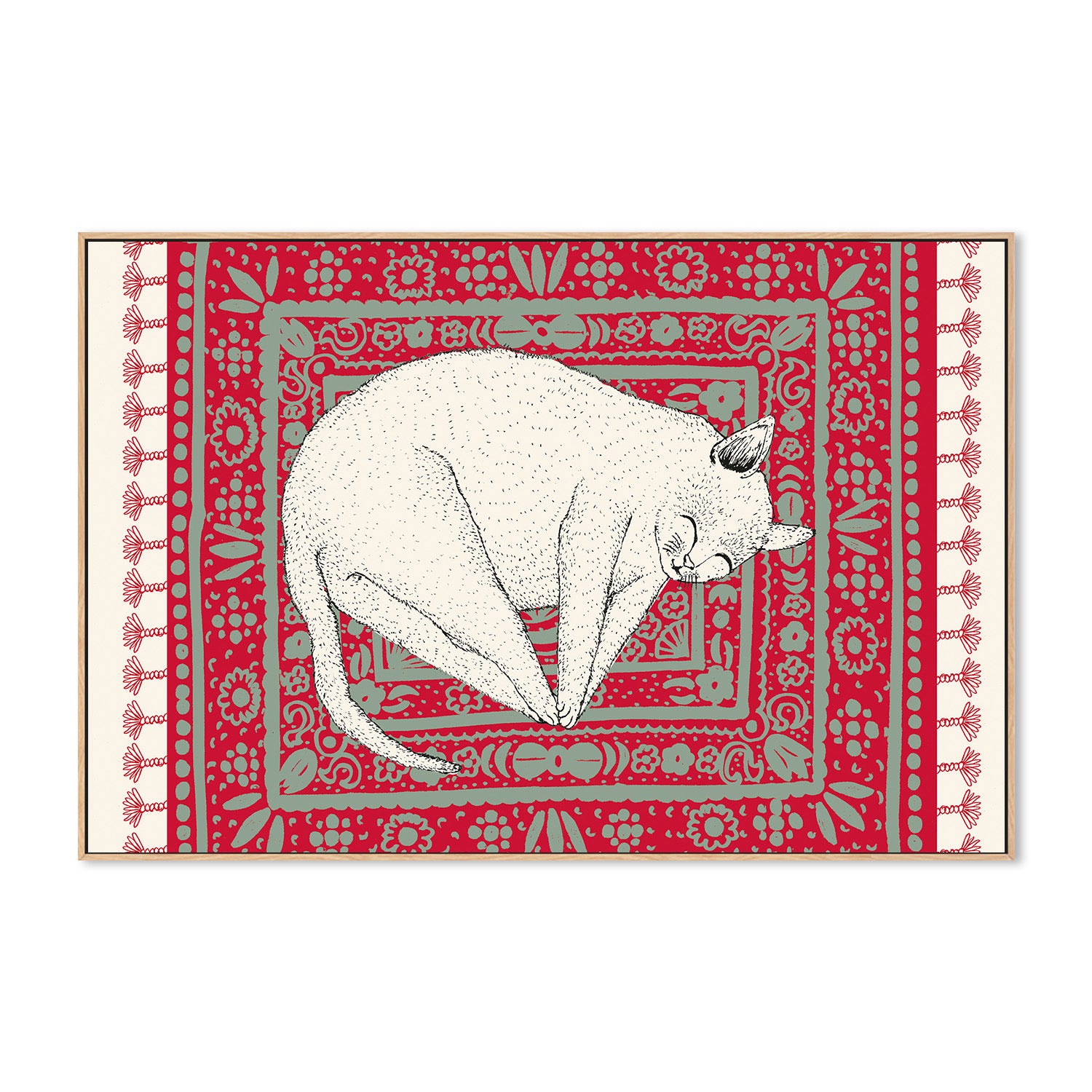 wall-art-print-canvas-poster-framed-Sleeping Cat, Style D-4