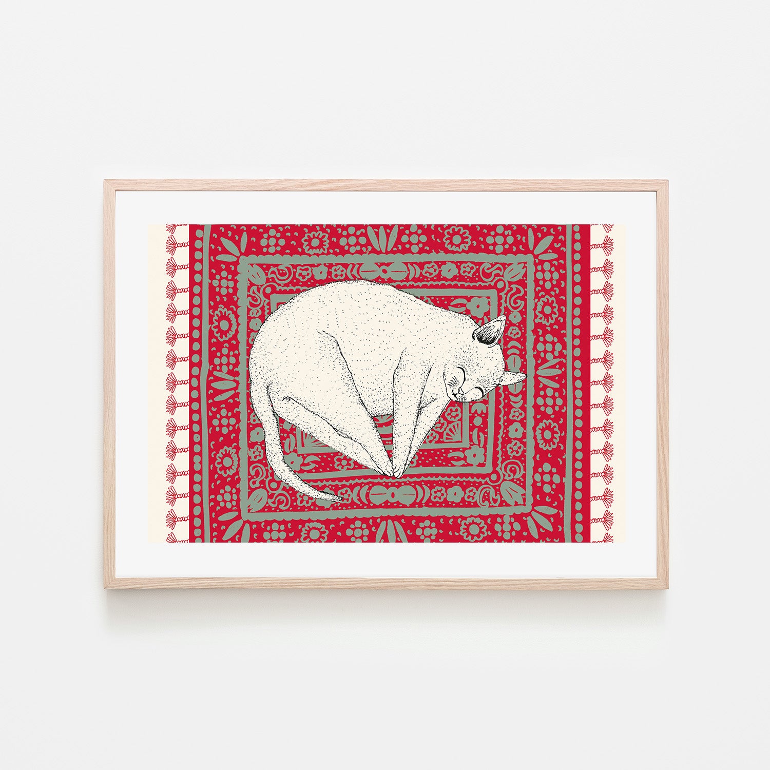 wall-art-print-canvas-poster-framed-Sleeping Cat, Style D-6