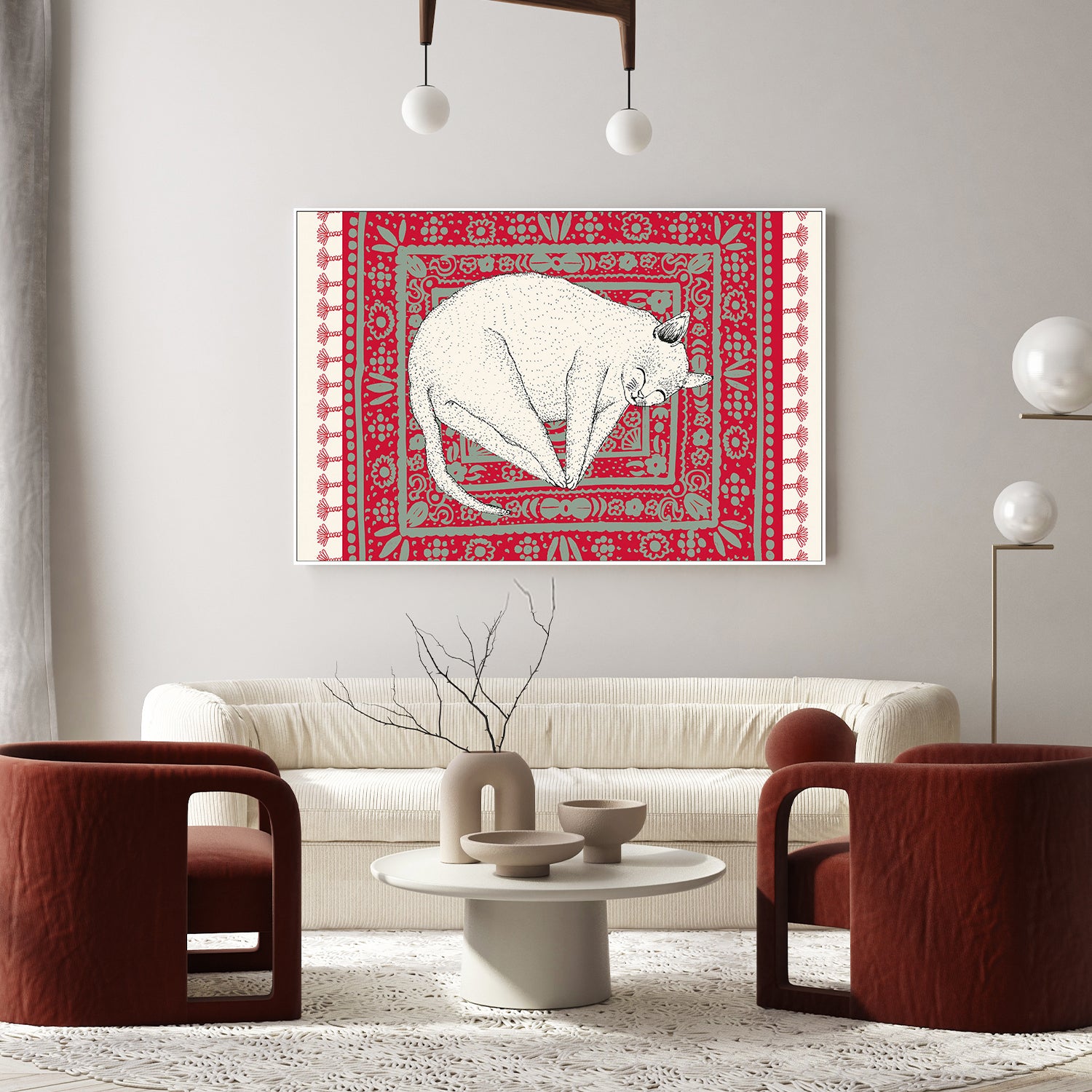 wall-art-print-canvas-poster-framed-Sleeping Cat, Style D-7