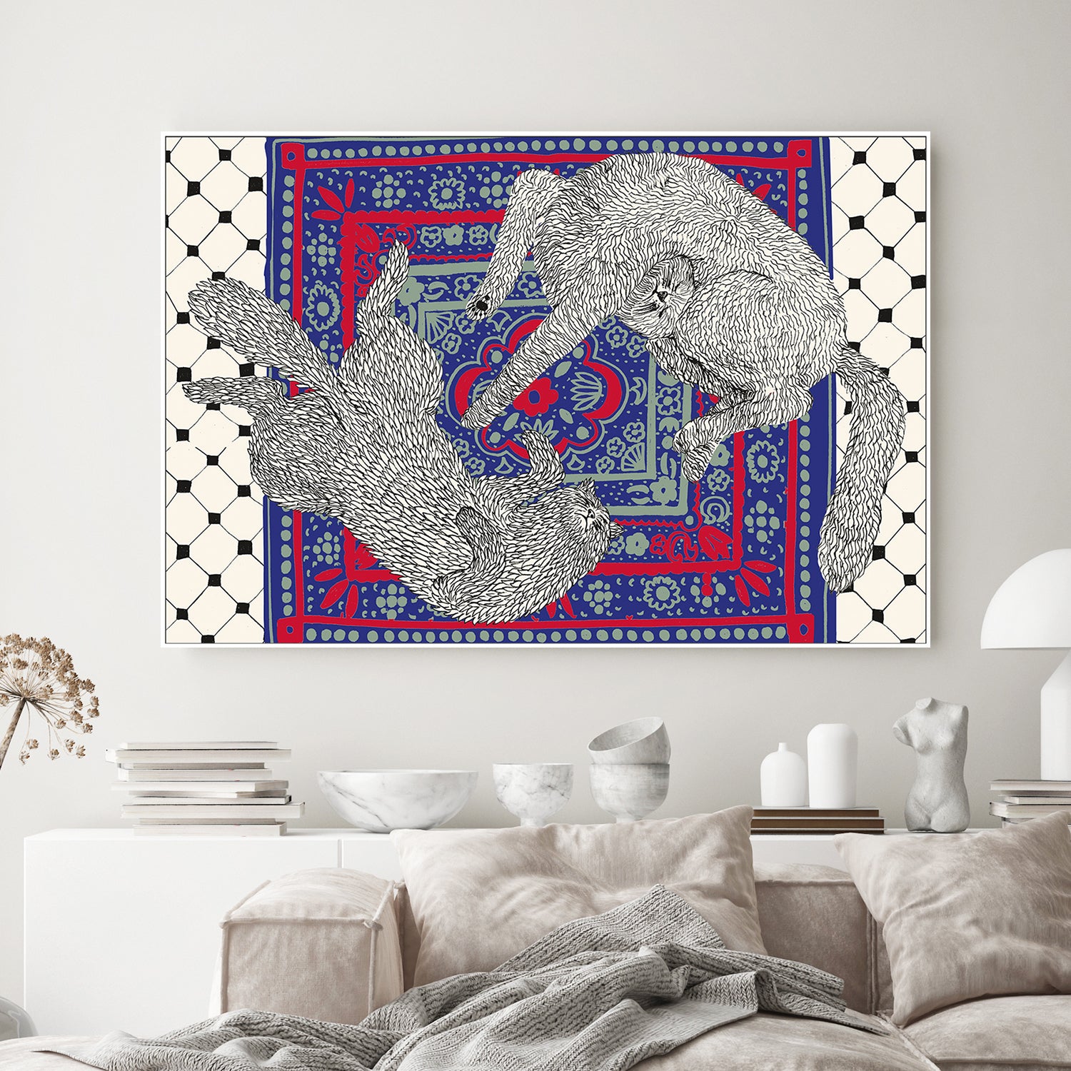 wall-art-print-canvas-poster-framed-Sleeping Cats-2