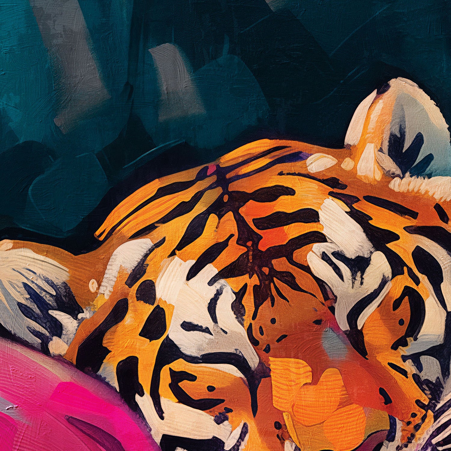 wall-art-print-canvas-poster-framed-Sleeping Tiger, Style A-10