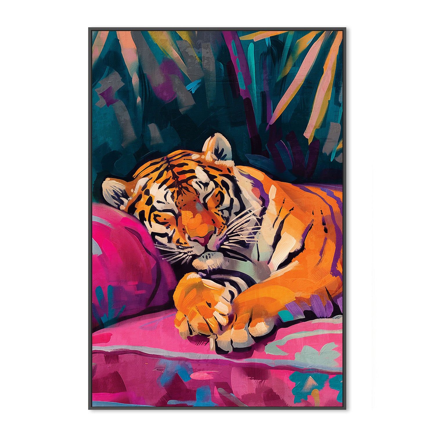 wall-art-print-canvas-poster-framed-Sleeping Tiger, Style A-3