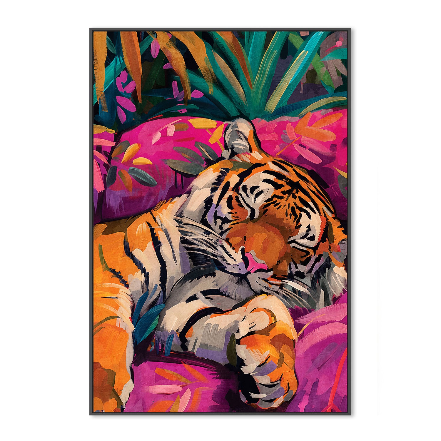 wall-art-print-canvas-poster-framed-Sleeping Tiger, Style B-3