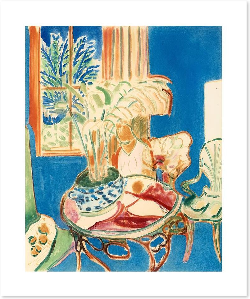 wall-art-print-canvas-poster-framed-Small Blue Interior, By Henri Matisse-by-Gioia Wall Art-Gioia Wall Art