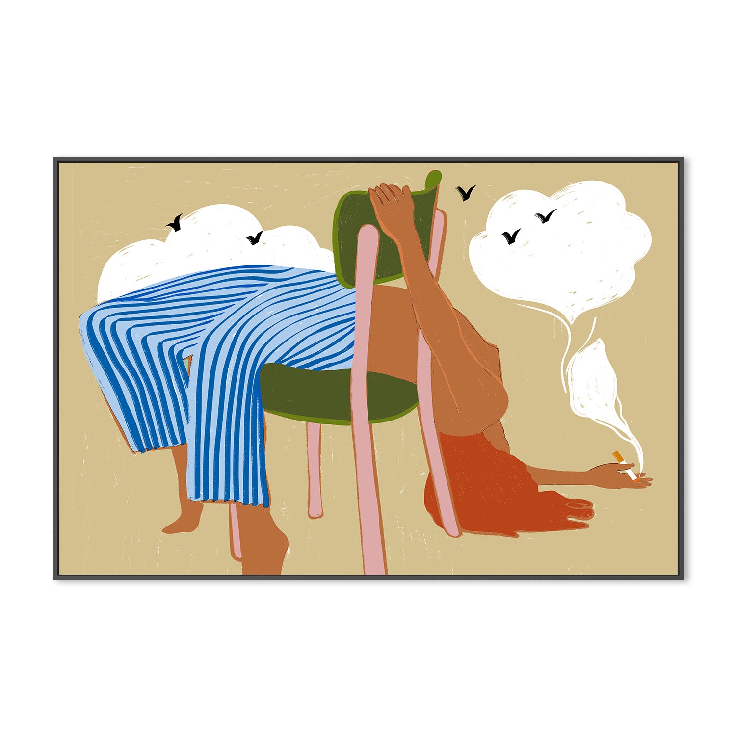 wall-art-print-canvas-poster-framed-Smoking Up and Making Clouds-3