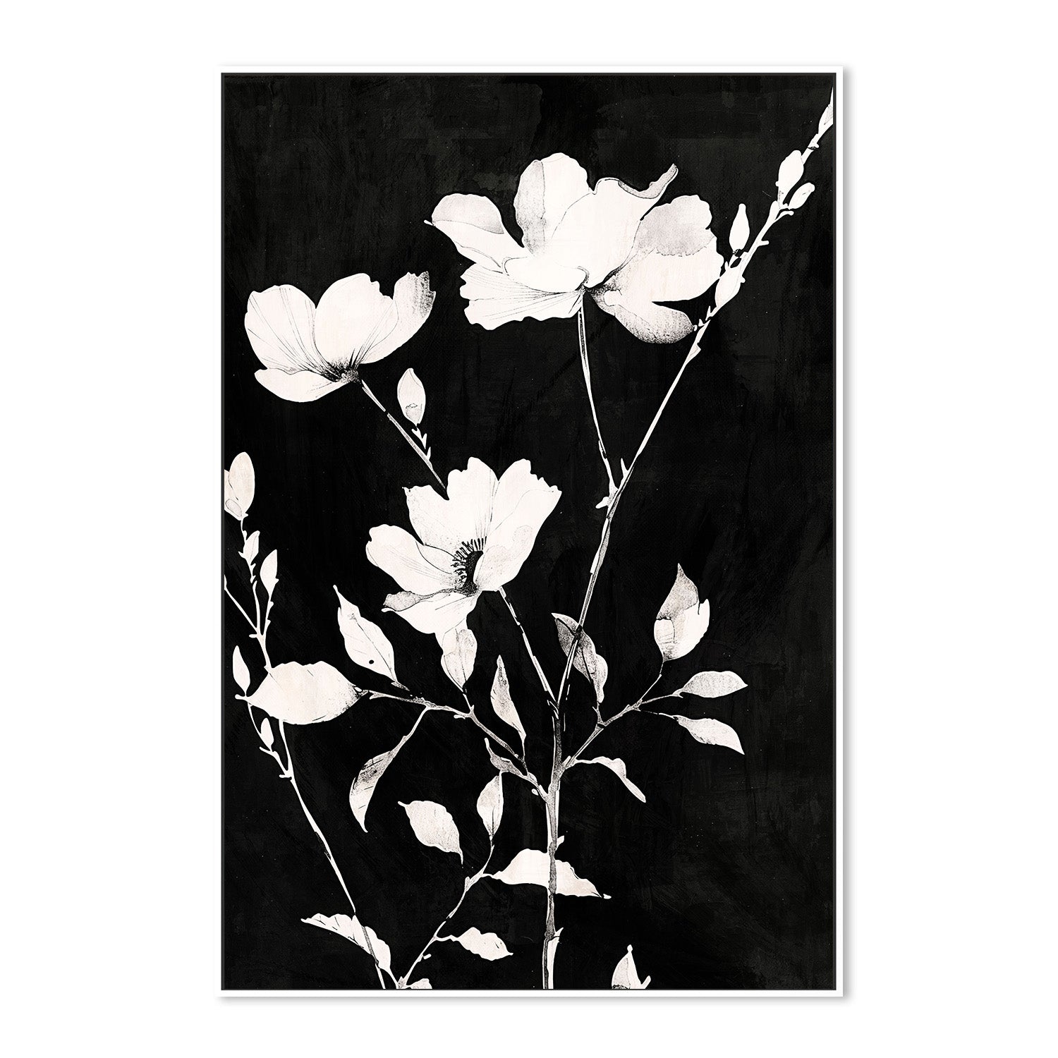 wall-art-print-canvas-poster-framed-Smoky Florals, Style D-5