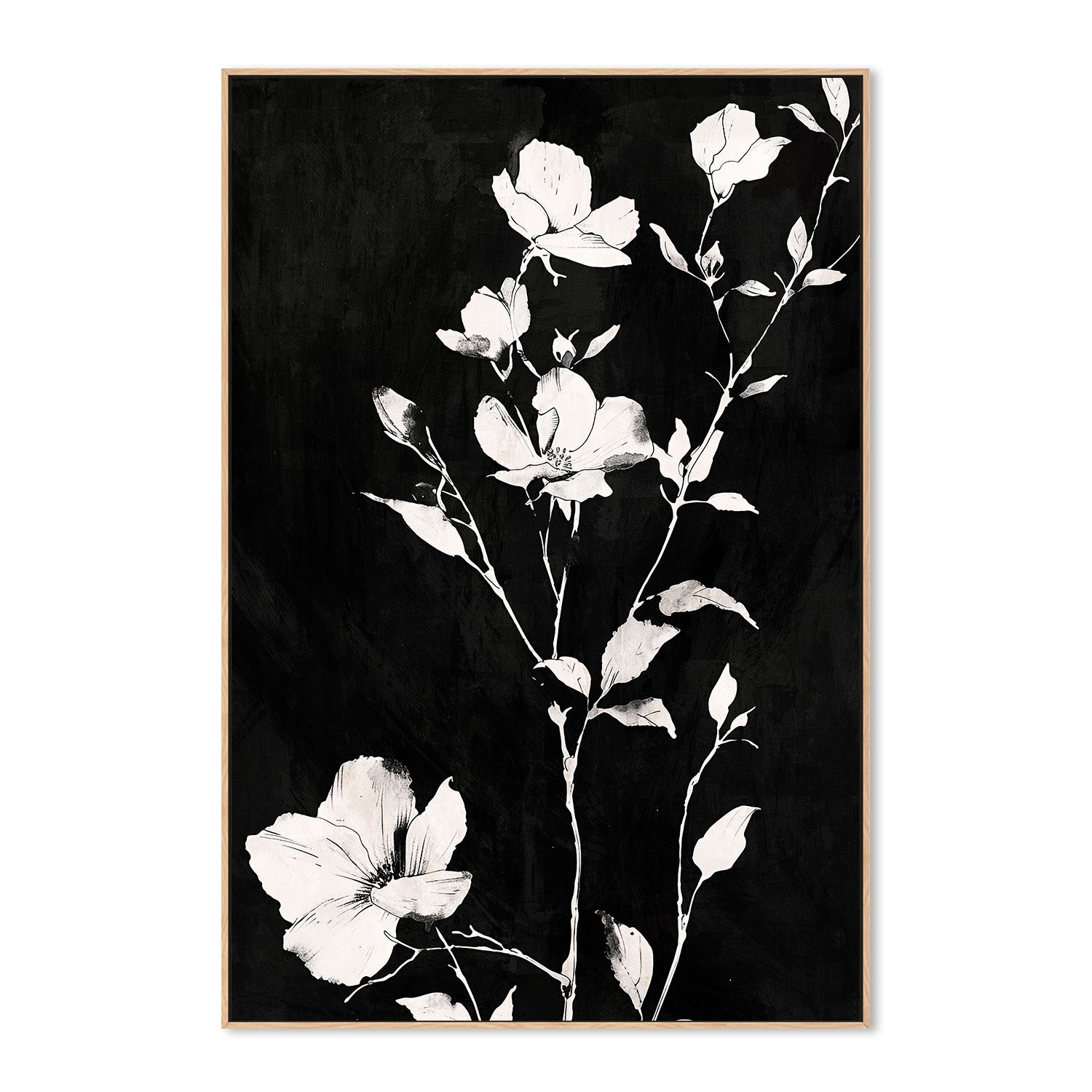wall-art-print-canvas-poster-framed-Smoky Florals, Style E-4