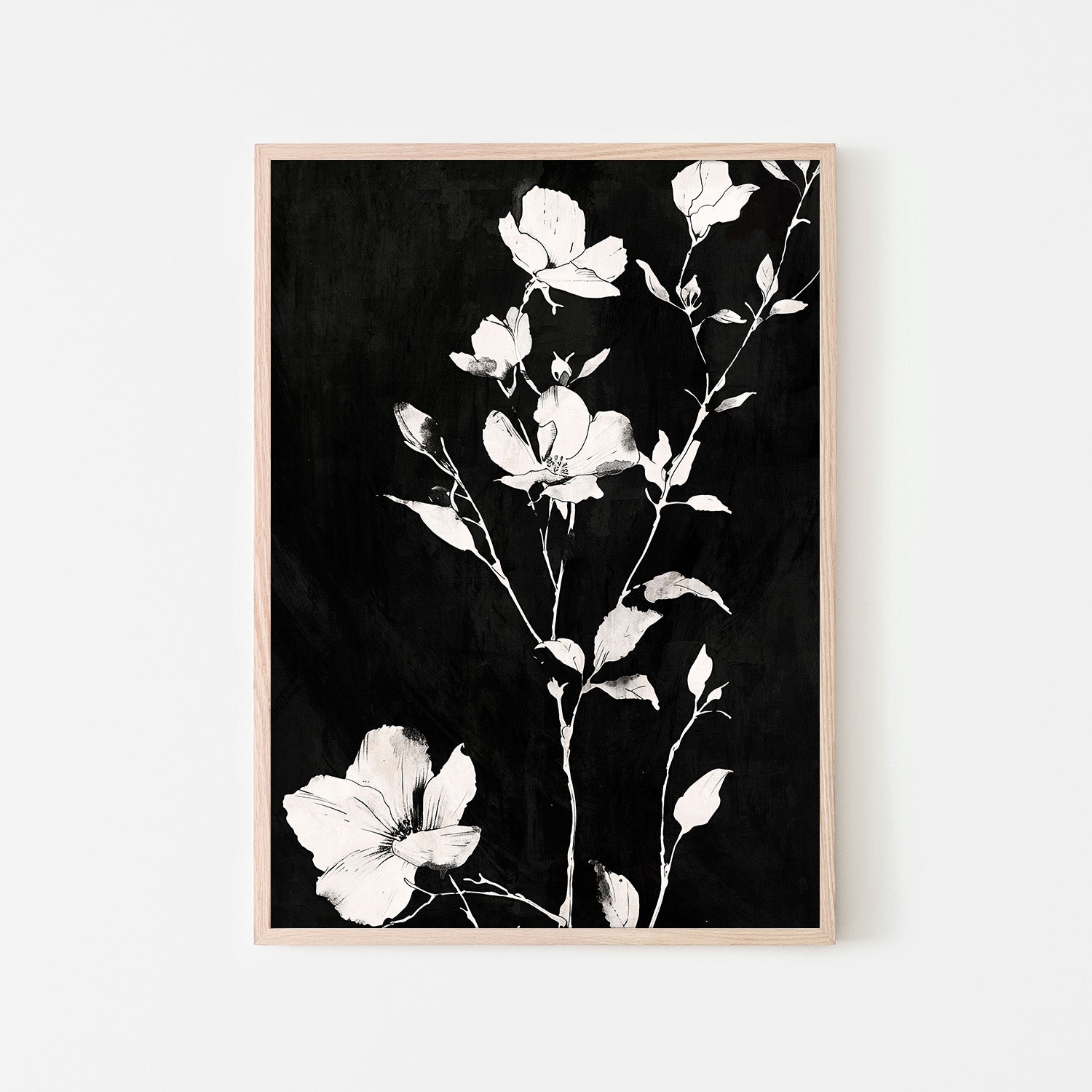 wall-art-print-canvas-poster-framed-Smoky Florals, Style E-6