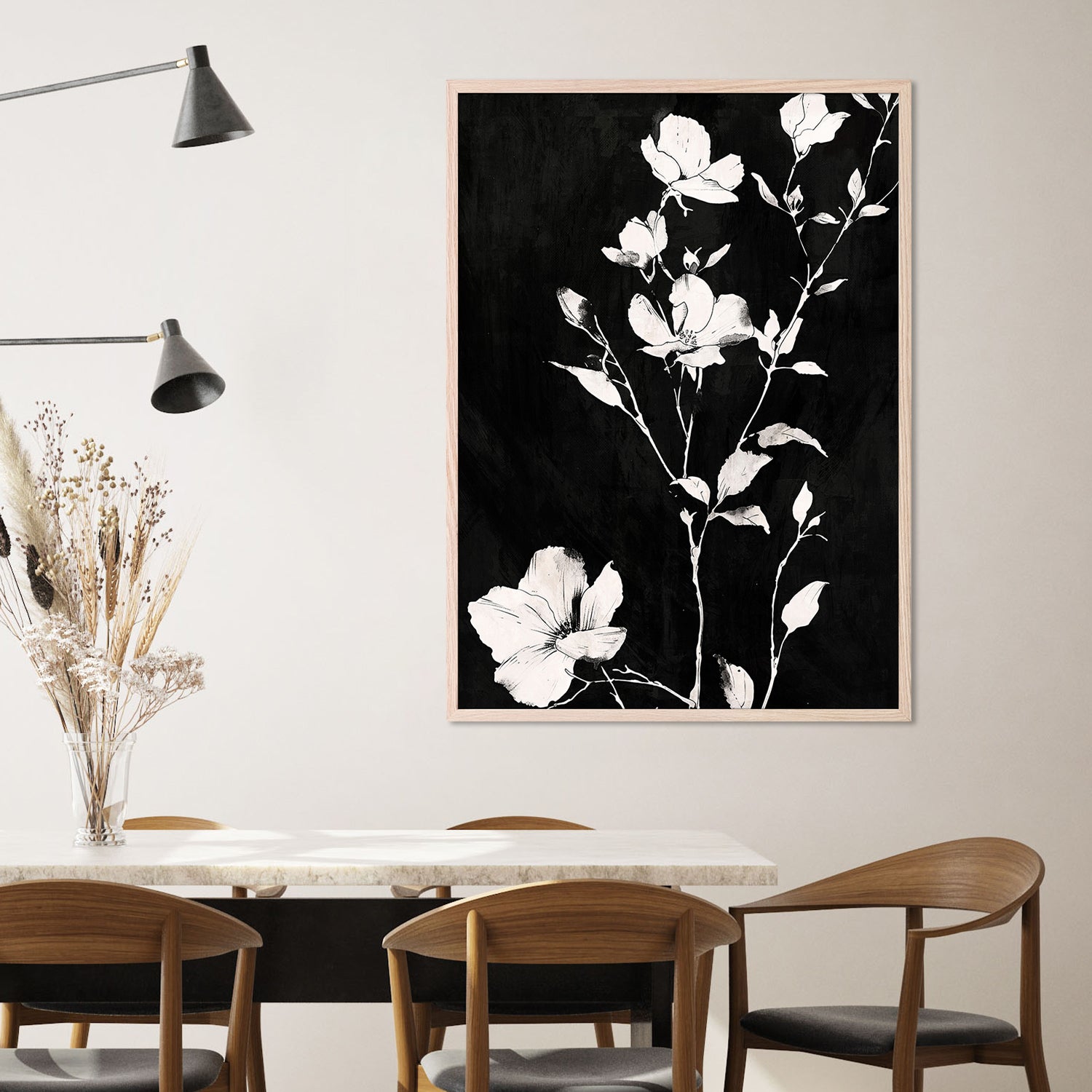 wall-art-print-canvas-poster-framed-Smoky Florals, Style E-7