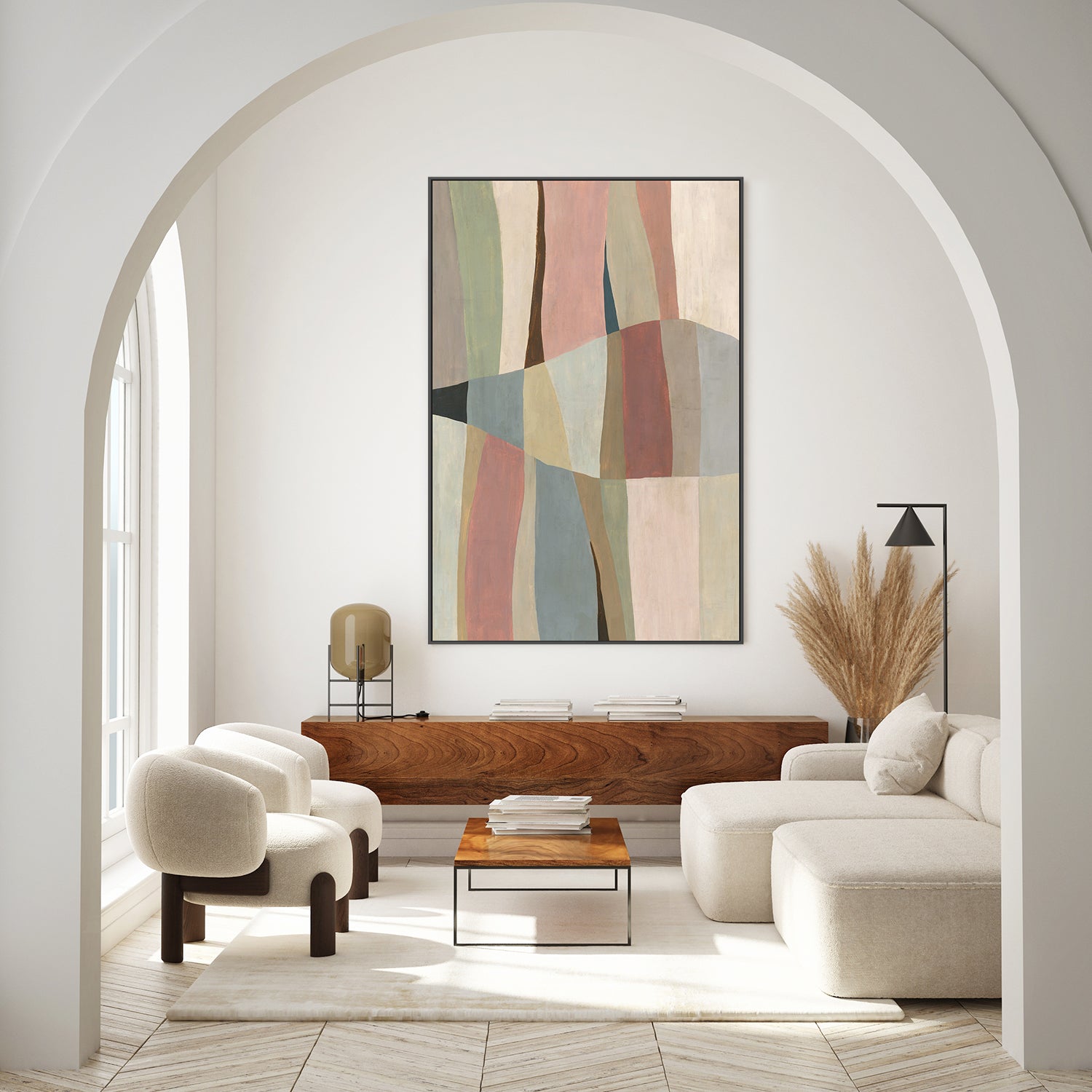 wall-art-print-canvas-poster-framed-Soft Curves in Muted Hues-7