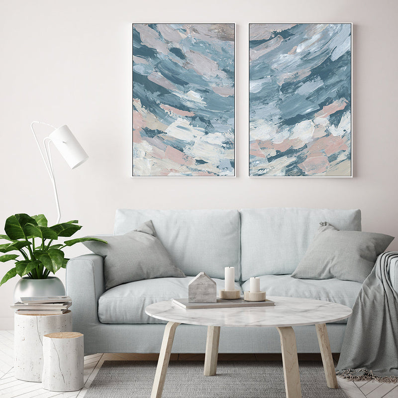wall-art-print-canvas-poster-framed-Soft Ocean, Style A & B, Set Of 2 , By Emily Wood-2