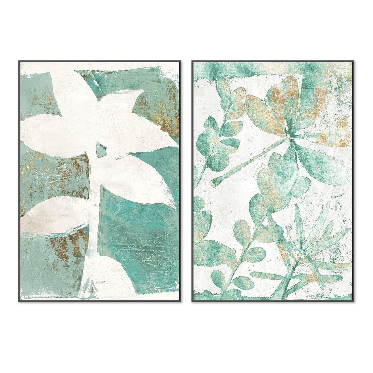 wall-art-print-canvas-poster-framed-Solitaire Flora Green & Garden Variety Green, Set Of 2 , By Elizabeth St Hilaire-3