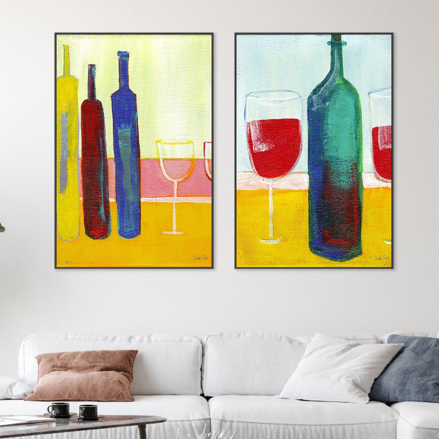 wall-art-print-canvas-poster-framed-Something To Drink & Something To Sip, Set Of 2 , By Linda Todd Buikema-2