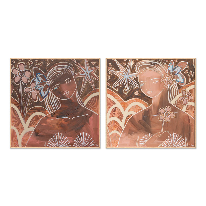 wall-art-print-canvas-poster-framed-Soul Sisters, Style A & B, Rhodanite And Garnet, Set Of 2 , By Amanda Skye-4