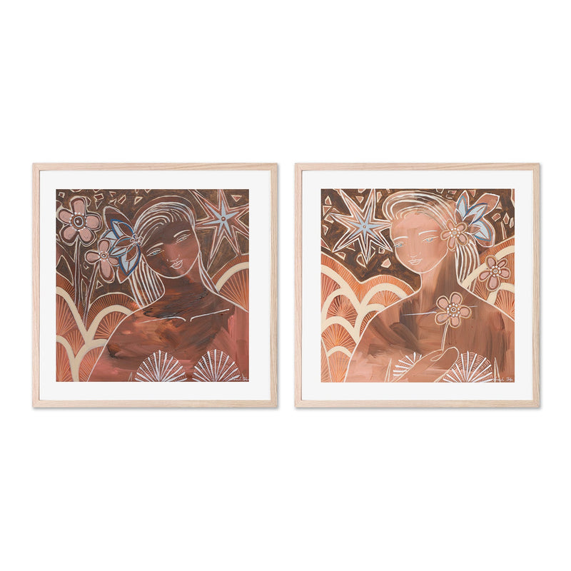 wall-art-print-canvas-poster-framed-Soul Sisters, Style A & B, Rhodanite And Garnet, Set Of 2 , By Amanda Skye-6