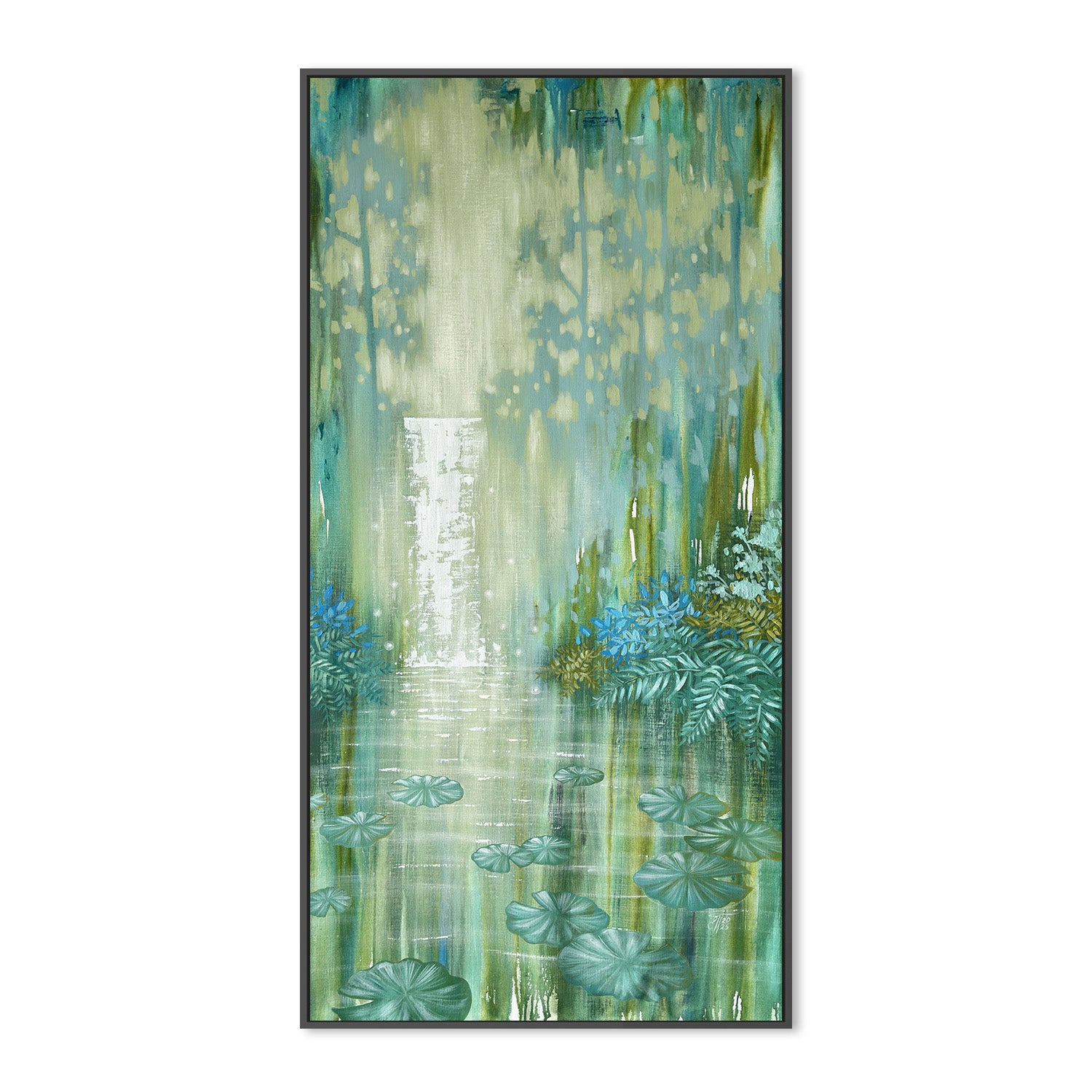 wall-art-print-canvas-poster-framed-Sparkling Waterfall and Pond-3