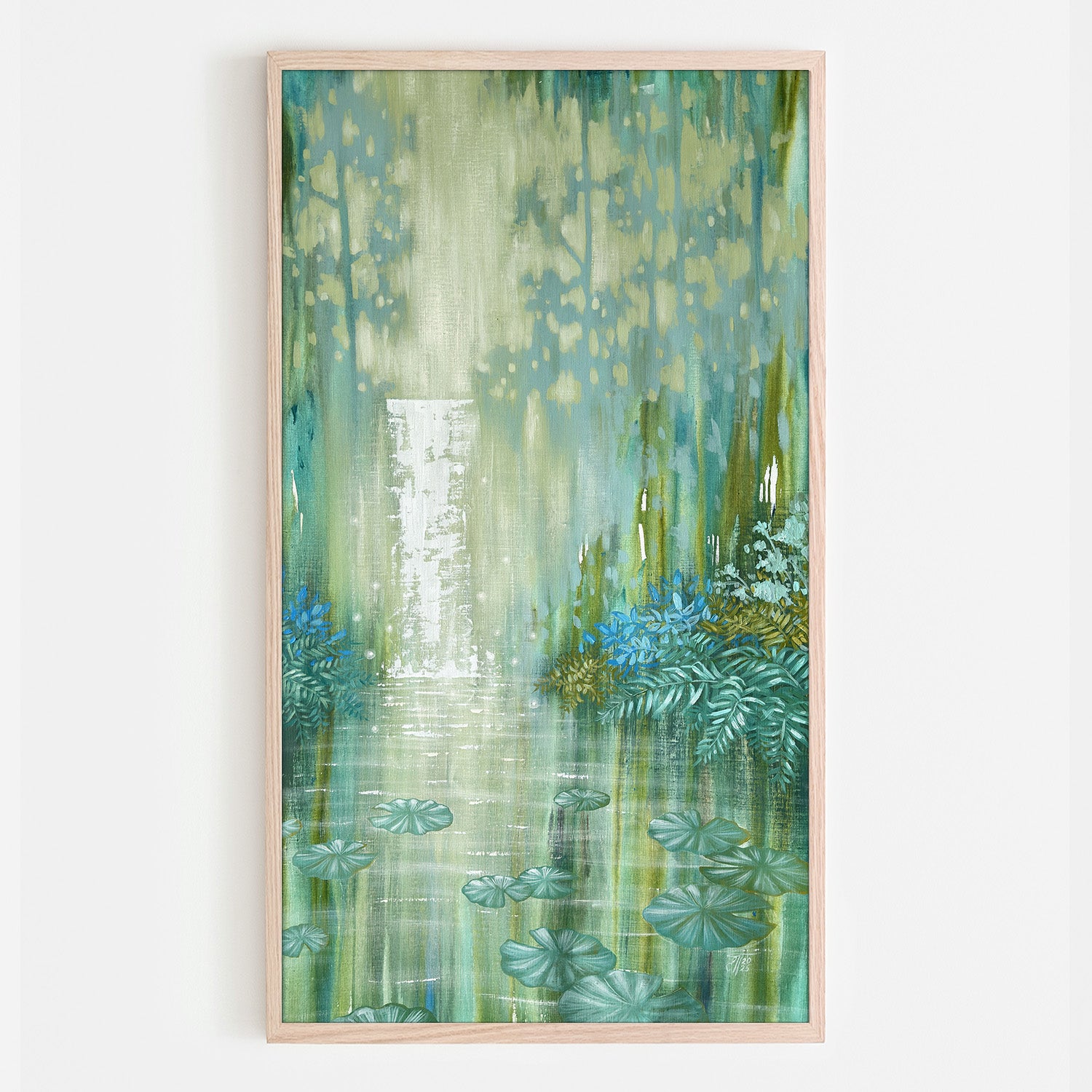 wall-art-print-canvas-poster-framed-Sparkling Waterfall and Pond-6